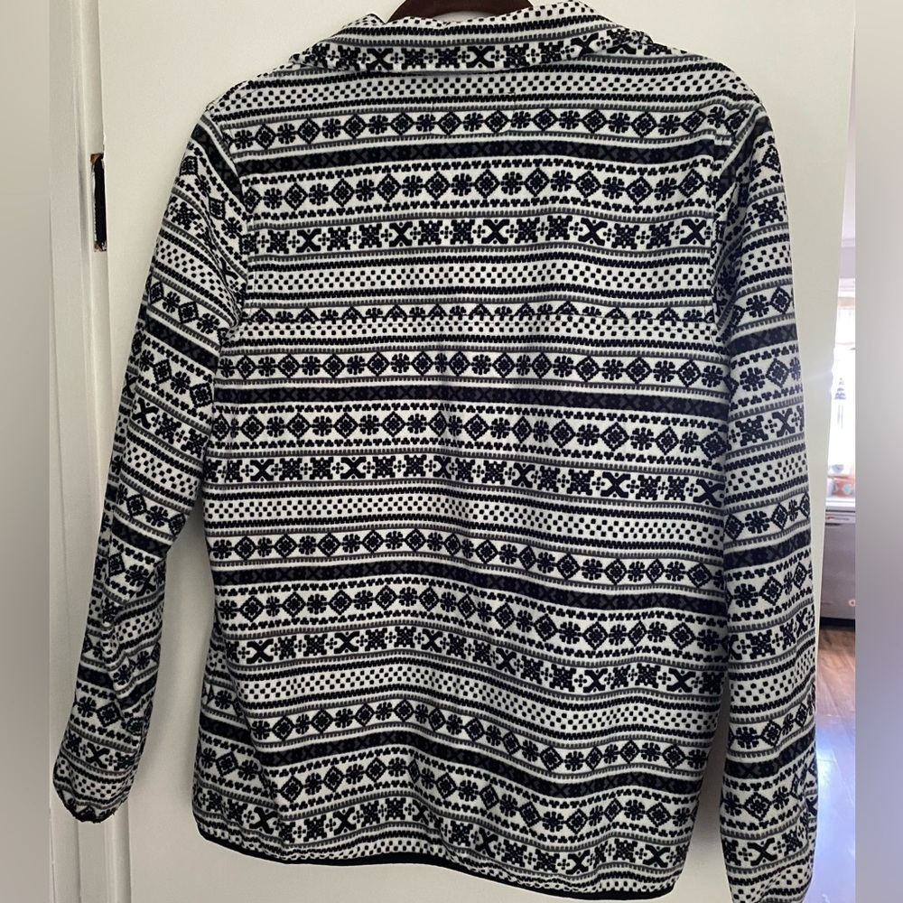 Jachs Cabin Black And White fleece Pullover New York Cabin Collection Size M - Picture 4 of 12